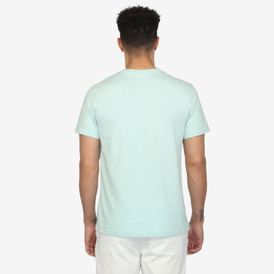 Aquamarine Heather Short Sleeve Henley