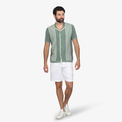 Forest Green Camp Collar Knit Shirt