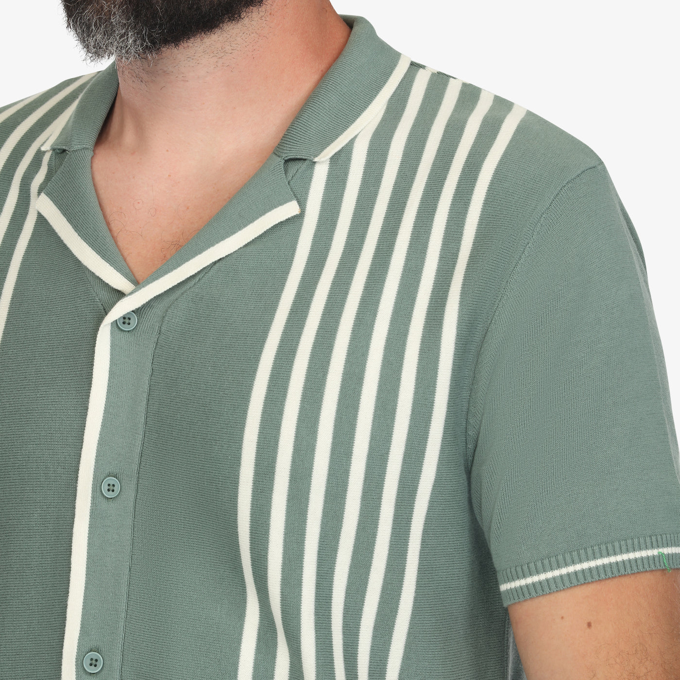 Forest Green Camp Collar Knit Shirt