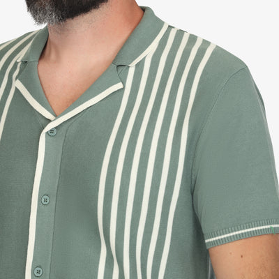 Forest Green Camp Collar Knit Shirt