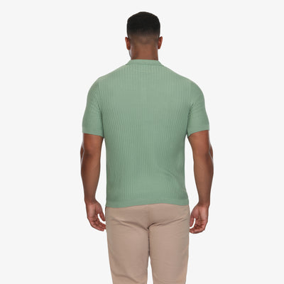 Willow Green Textured Knit Polo